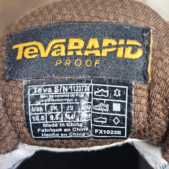 Teva Riva RP Brown Leather Waterproof Hiking Shoes Vibram Sole Men Size 10.5 - Picture 9 of 9